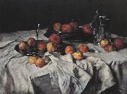 Carl Schuch, Still Life with Apples, Wine-Glass and Pewter Jug